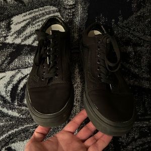 Vans old skool all black skate shoes